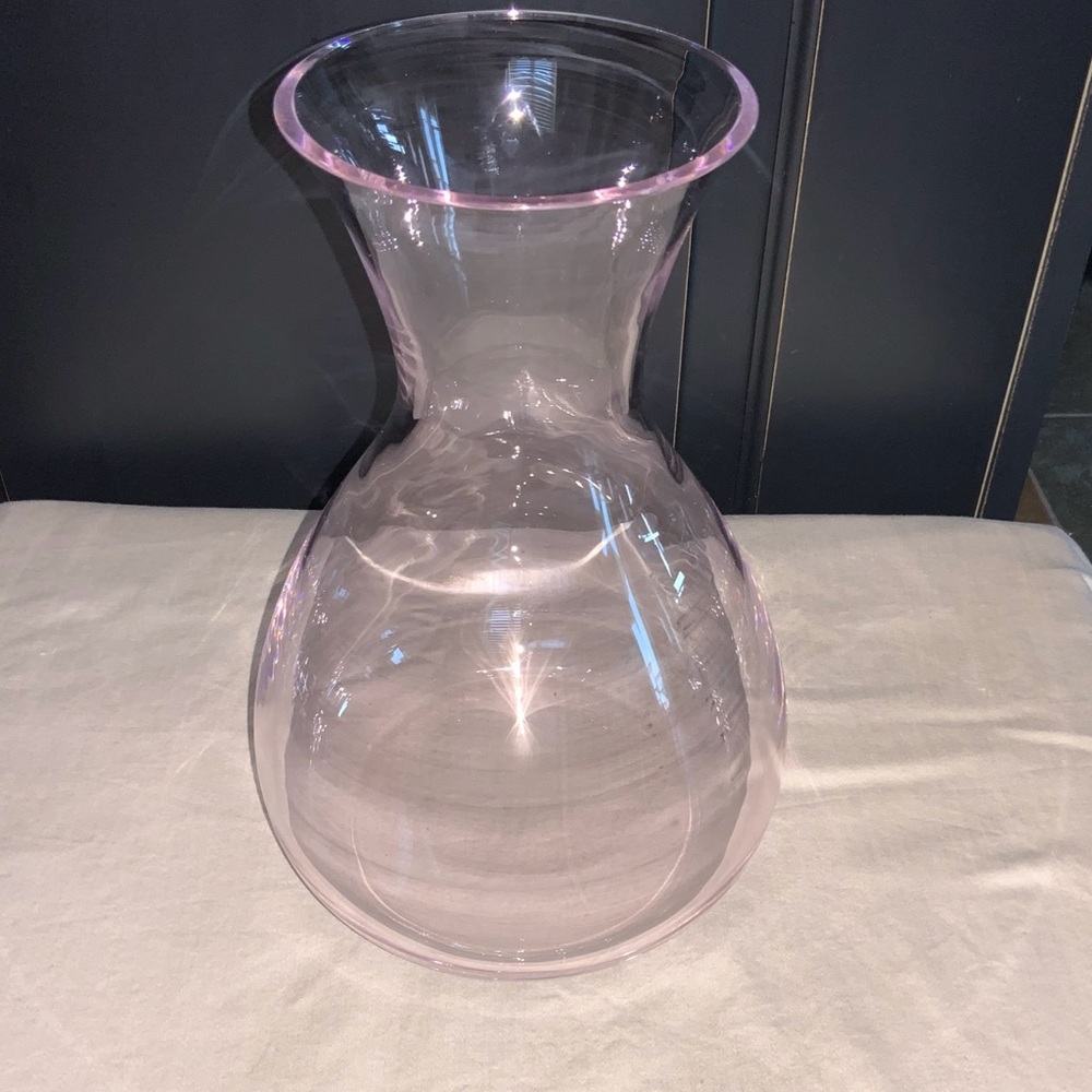 RARE ~ Oneida Mink Pink Lead Crystal Flower Vase Blown Pale Pink